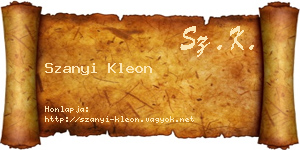 Szanyi Kleon névjegykártya